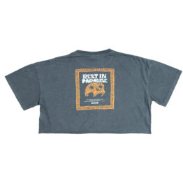 Woman Crop Tshirt Rest Charcoal Wash